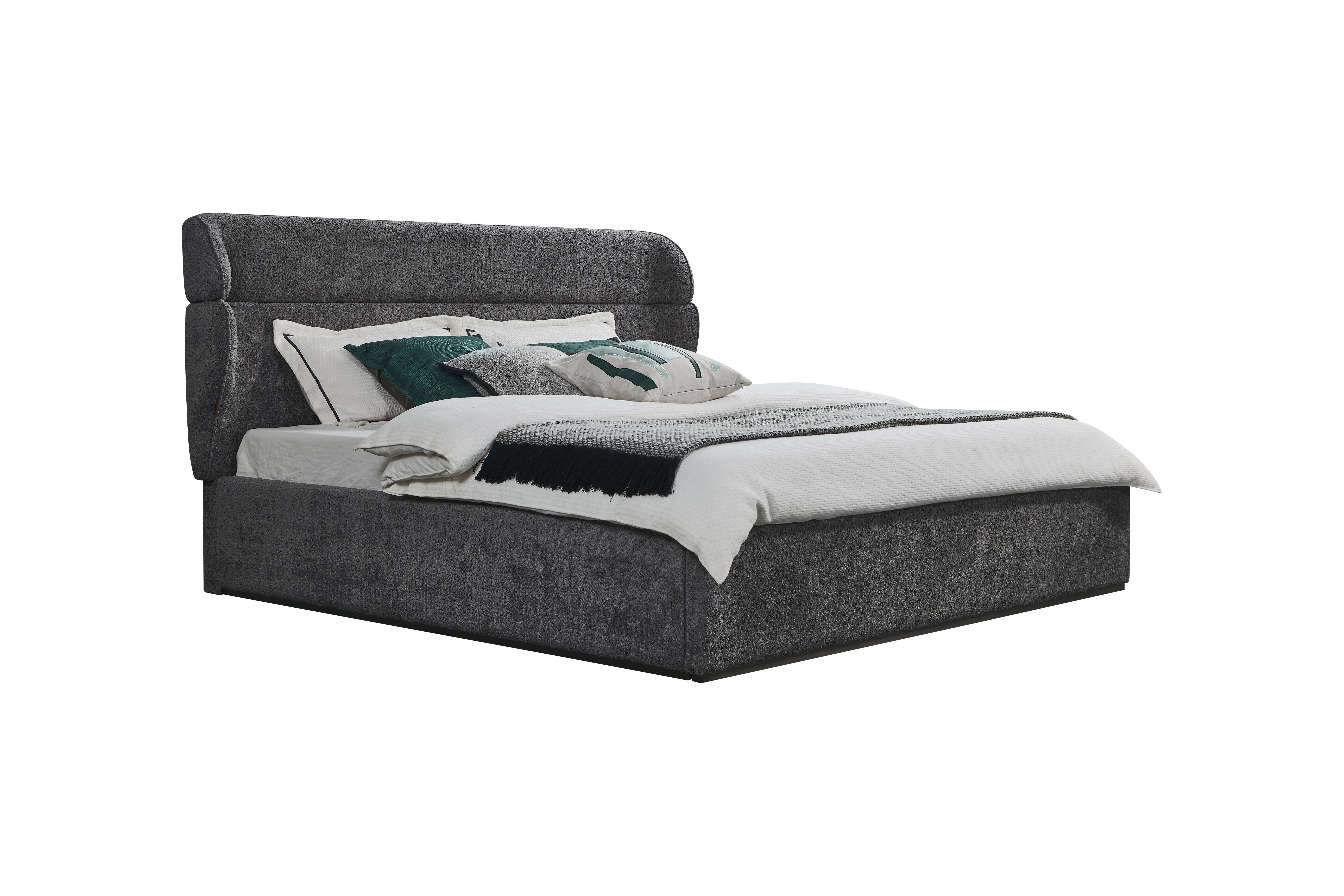 سرير بـ اللون الرمادي الغامق