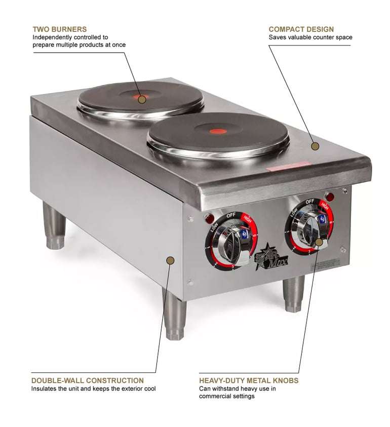 Star 502FF Hotplate - Double Burner, Electric