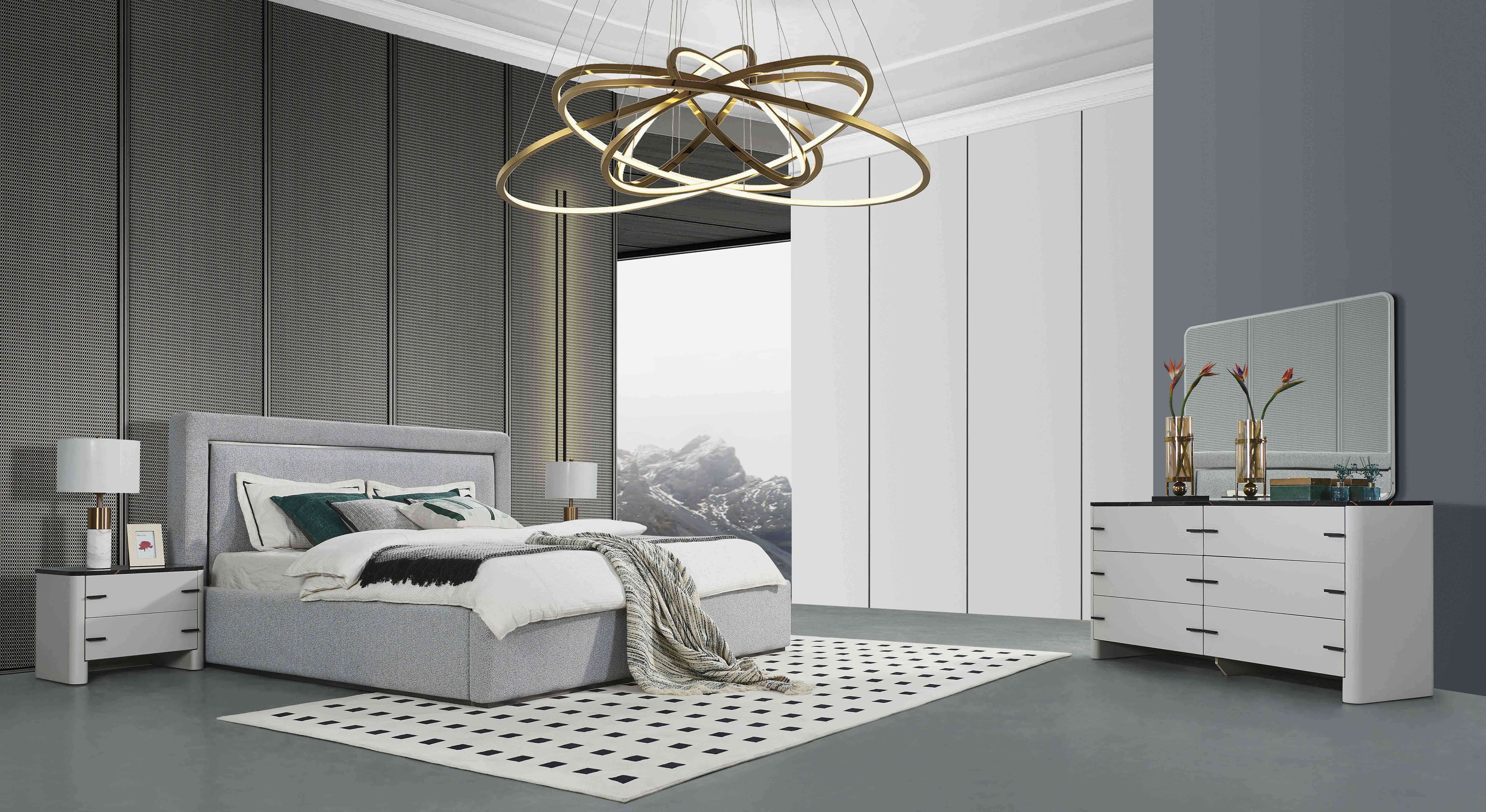 طقم غرفة نوم رصاصي فاتح