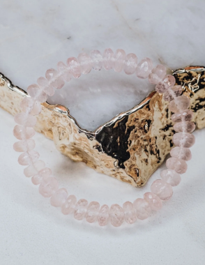 LINDEZA Rose Quartz Faceted Bracelet