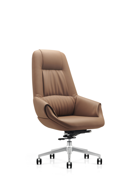 كرسي دوار ظهر طويل  YS-2212A  LIGHT BROWN