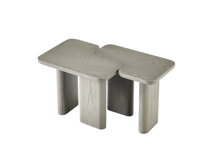 Grey Veneerطاولة جانبية