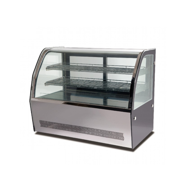Honthink CS1200CT Refrigerated Display Showcase White Mirror Rear Sliding Doors 2 Shelves