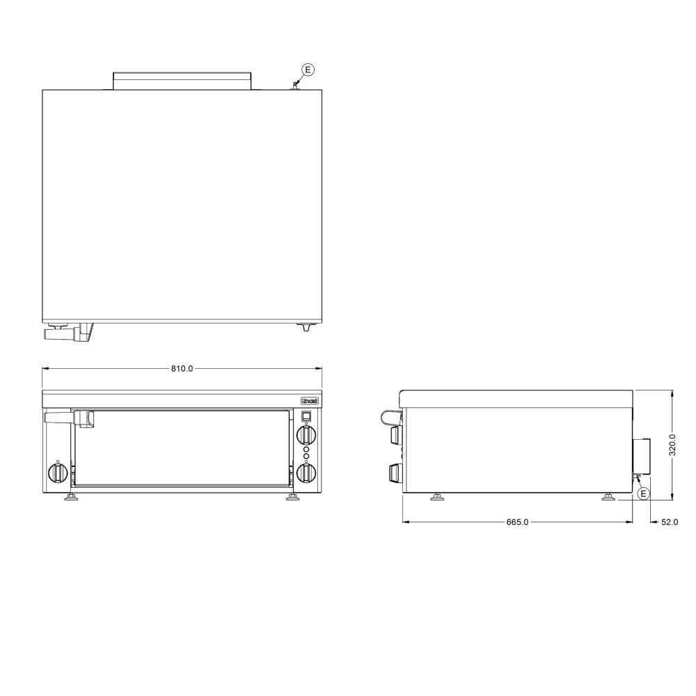 Lincat PO49X Single Deck Pizza Oven, Firebrick Base